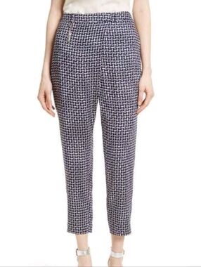 Ted Baker Crossed Front Geometric Print Slim Pants #3518